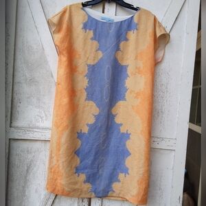 ANTONIO MELANI Blue and Gold Patterned Dress